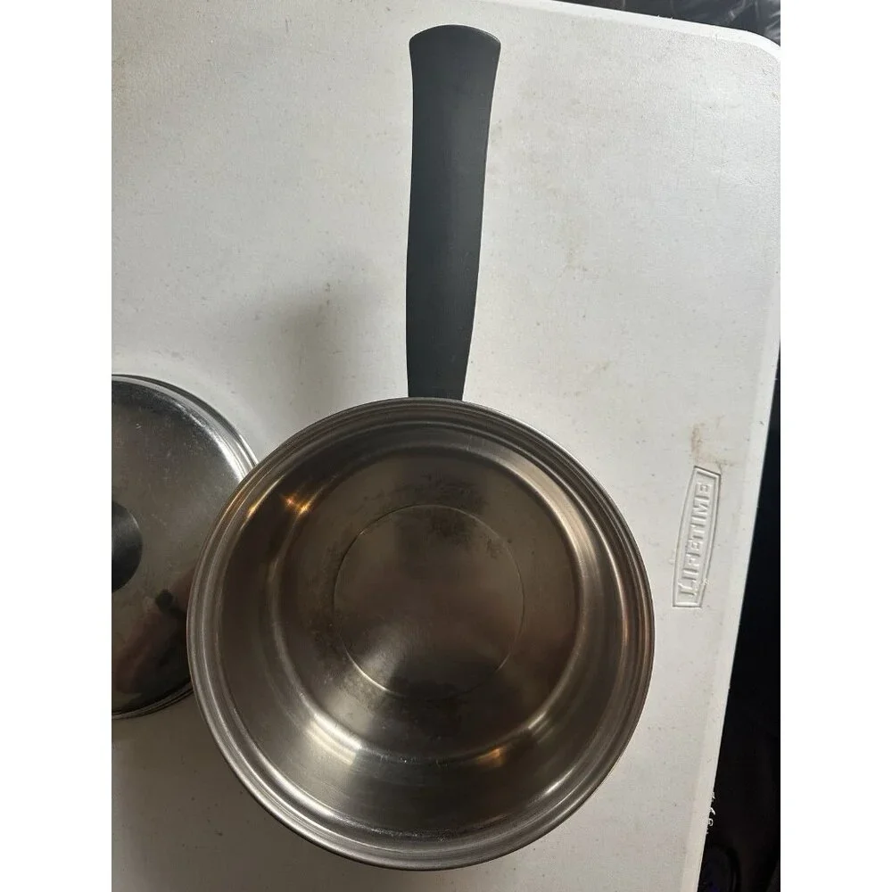 DUNCAN HINES SAUCE PAN POT AND LID‎ 3 PLY 18-8 STAINLESS STEEL 1 QT VERY GOOD